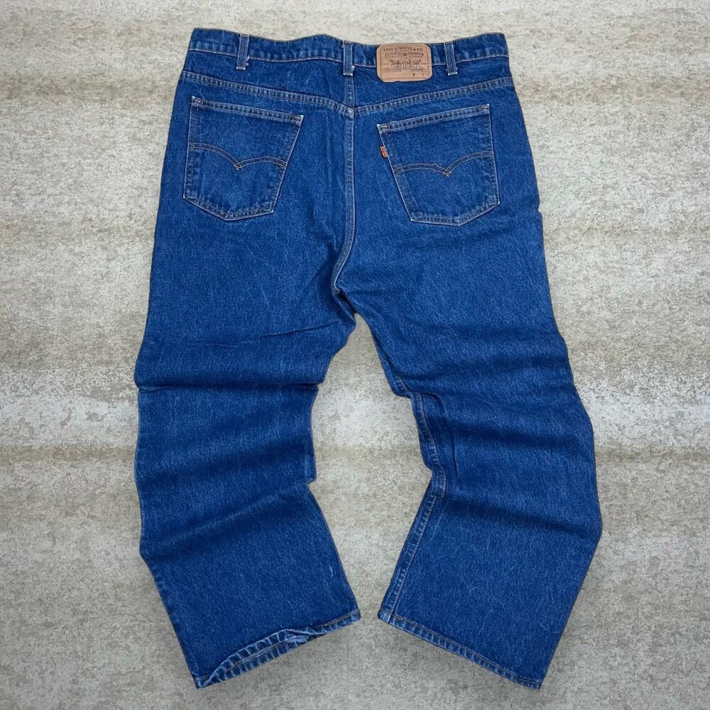 True Vintage 70s Orange Tab Levis Jeans 517 40x30 Bootcut Flared Fit Medium Wash